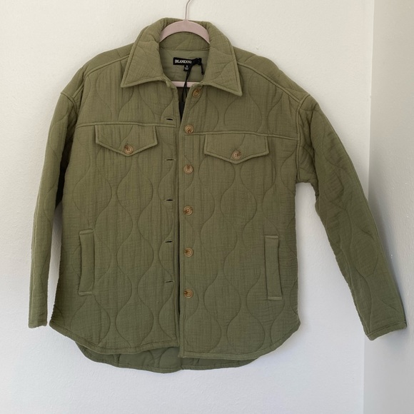 NWT Blank NYC Back To Me Olive Green Quilted Jacket Shacket - Picture 3 of 17